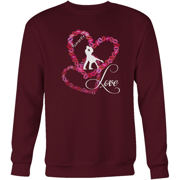 Kissing Heart - Romantic Love Unisex Crewneck Sweatshirt (4 colors) - Maroon / S