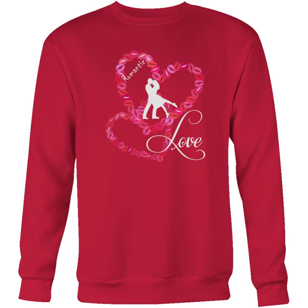 Kissing Heart - Romantic Love Unisex Crewneck Sweatshirt (4 colors) - Red / S