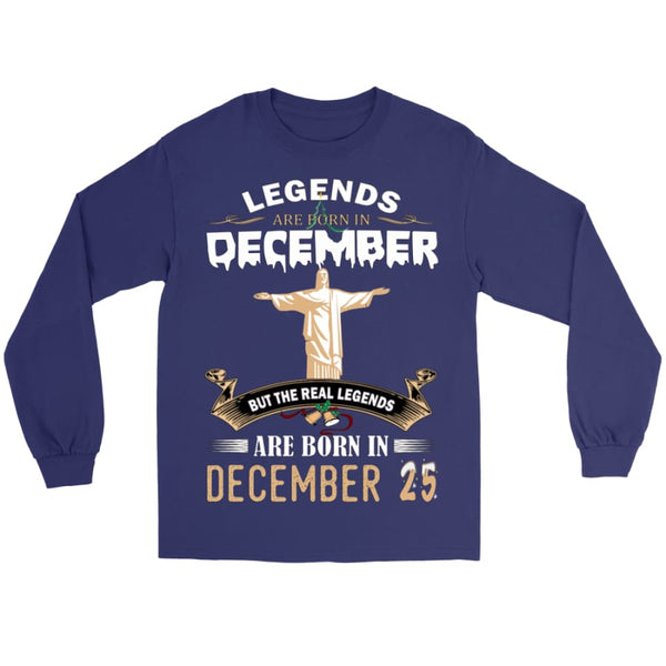 Legend Jesus Born In Christmas Unisex Gildan Long Sleeve Shirt (8 colors) - Tee / Purple / S