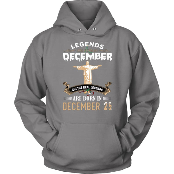 Legend Jesus Born In Christmas Unisex Hoodie (12 colors) - Grey / S