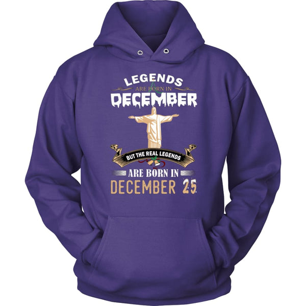 Legend Jesus Born In Christmas Unisex Hoodie (12 colors) - Purple / S