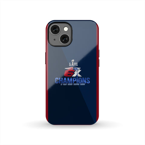 patriots 6X Super Bowl champions Tough Phone Case iPhone 13 mini/Pro/Pro Max/12/Galaxy All Models