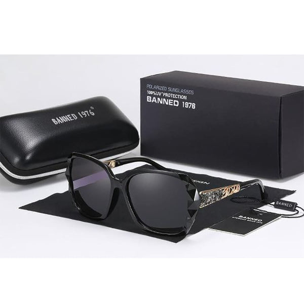 Luxury Women Polarized Oversized Sunglasses - black
