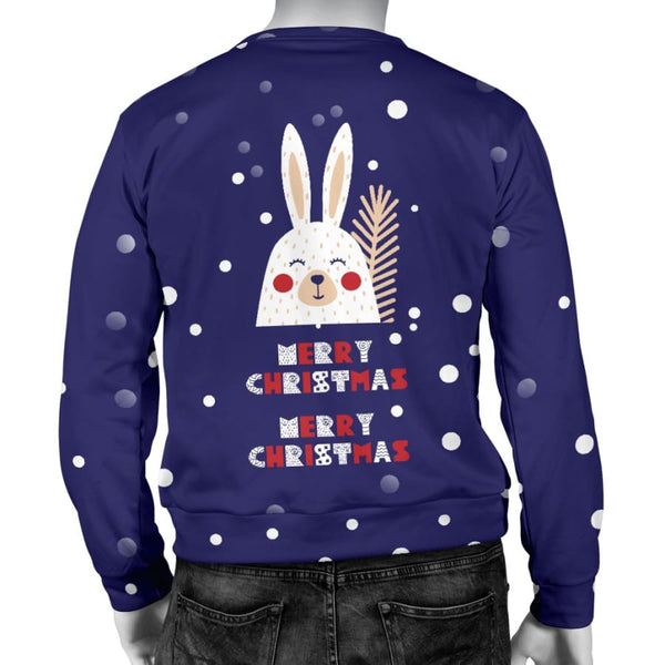 Merry Christmas Bunny Mens Sweater