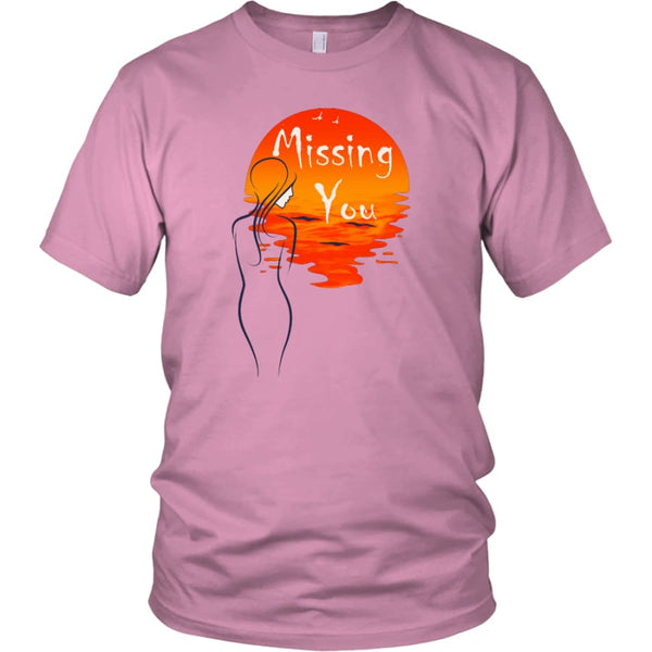 Missing You Always From My Heart - Awesome Valentines Day Gift T-shirt (12 colors) - District Unisex Shirt / Pink / S