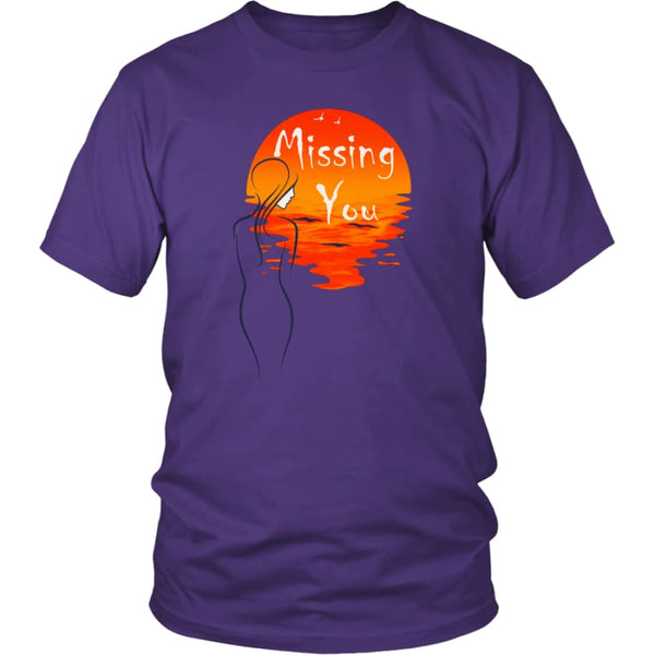 Missing You Always From My Heart - Awesome Valentines Day Gift T-shirt (12 colors) - District Unisex Shirt / Purple / S