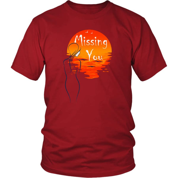 Missing You Always From My Heart - Awesome Valentines Day Gift T-shirt (12 colors) - District Unisex Shirt / Red / S