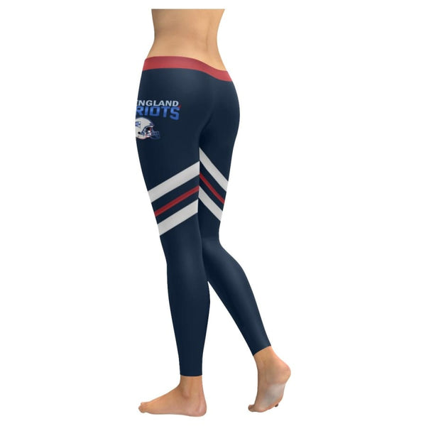 New England Patriots 6X Champs Leggings Blue Stripe Red Bell