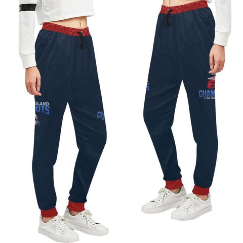 New England Patriots 6x Champs Womens Casual Sweatpants Navy Blue Red Jogger Pants - Unisex (Model L11) / XS