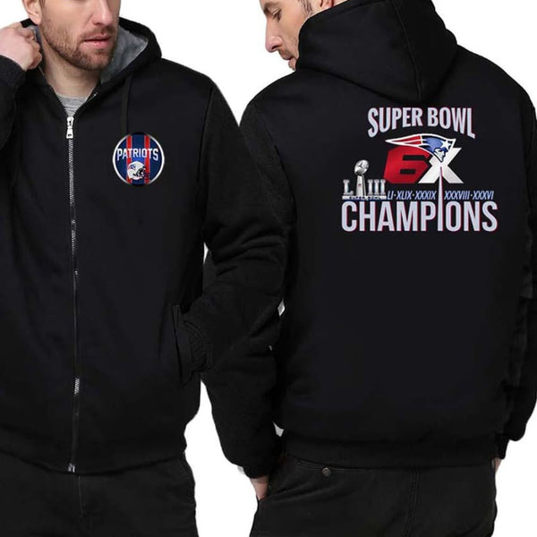New England Patriots Jacket|6x Super Bowl Varsity Jackets (4 Colors) - Black / S