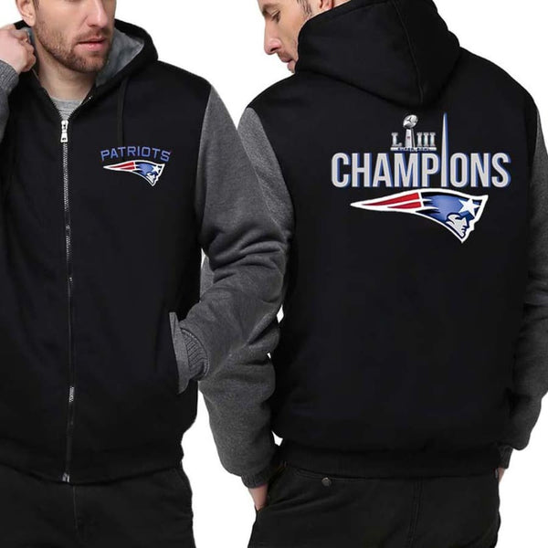New England Patriots Jacket|Super Bowl LIII Varsity Jackets (4 Colors) - Black Gray / 4XL