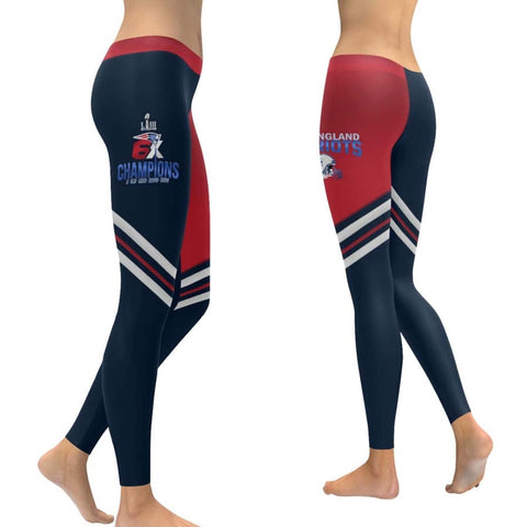 New England Patriots Leggings Colorblock Stripe| 6x Champs Yoga Pants - XXS