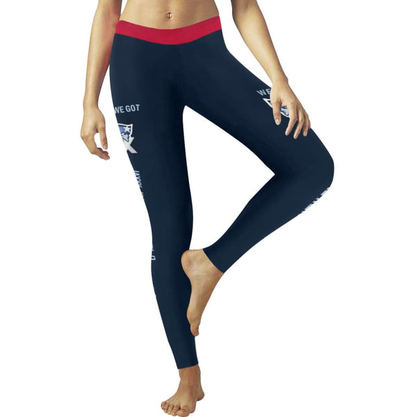 New England Patriots Leggings Navy Blue Red | 6x Champs Yoga Pants