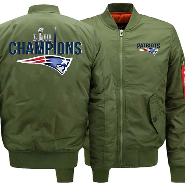 New England Patriots Ma-1 Bomber Jacket| Super Bowl LIII Varsity Jackets (3 Colors) - Army Green / S