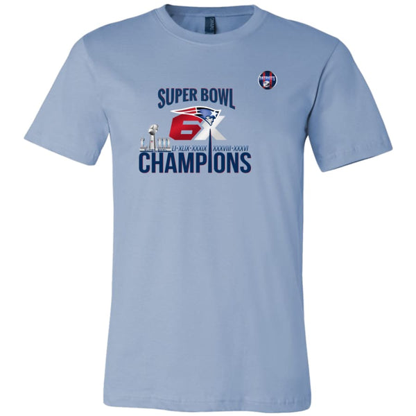 New England Patriots Shirt | Super Bowl LIII Champs Tee Shirts (4 Colors) - Canvas Mens / Baby Blue / Front