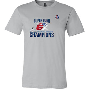 New England Patriots Shirt | Super Bowl LIII Champs Tee Shirts (4 Colors) - Canvas Mens / Silver / Front