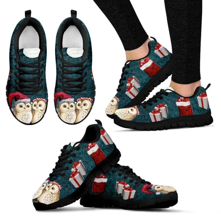 Owl Christmas Sneakers | Running Shoes |Pet - Womens / US5 (EU35)