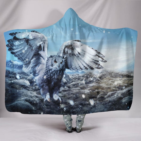 Owl Lovers Fantasy Plush Lined Hooded Blanket - Youth 60x45