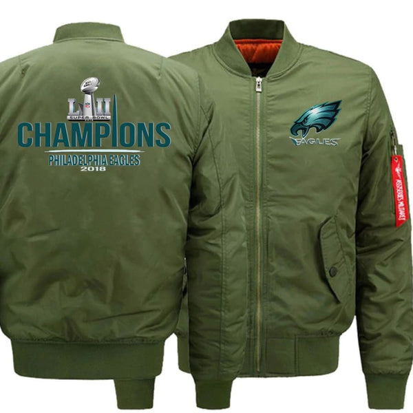 Philadelphia Eagles Bomber Jacket| Varsity Super Bowl Jacket - Army Green / S