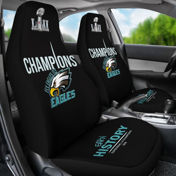 Eagles Car Seat Covers|Philadelphia Eagles Auto Seat Cover Set Midnight Green Black Super Bowl LII Champs Accessory / Universal fit