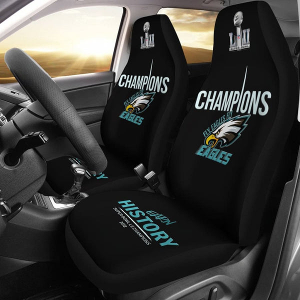 Eagles Car Seat Covers|Philadelphia Eagles Auto Seat Cover Set Midnight Green Black Super Bowl LII Champs Accessory / Universal fit