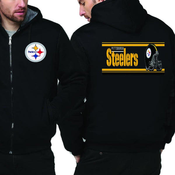 Pittsburgh Steelers Jacket|Steelers Varsity Jackets|Pullover (4 Colors) - Black / XXL