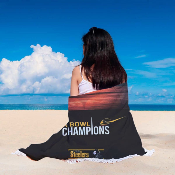 Pittsburgh Steelers Super Bowl Champs Round Beach Blanket | Picnic