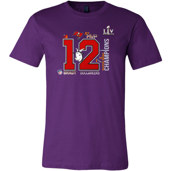 Tom brady Shirt 12 GOAT 5MVP 7 Super Bowl Champs Mens Womens| Nfl Tampa bay bucs T shirts (12 colors)