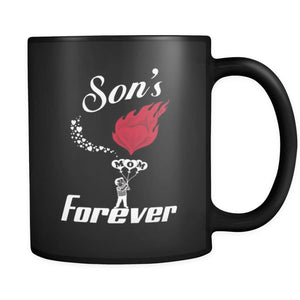 Sons Love For Mom Forever Coffee Mug 11 oz ( Double Side Printed) - Black