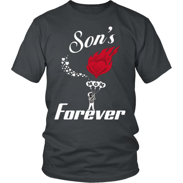 Sons Love For Mom Forever Unisex T-Shirt (13 colors) - District Shirt / Charcoal / S