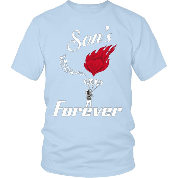 Sons Love For Mom Forever Unisex T-Shirt (13 colors) - District Shirt / Ice Blue / S