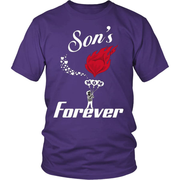 Sons Love For Mom Forever Unisex T-Shirt (13 colors) - District Shirt / Purple / S