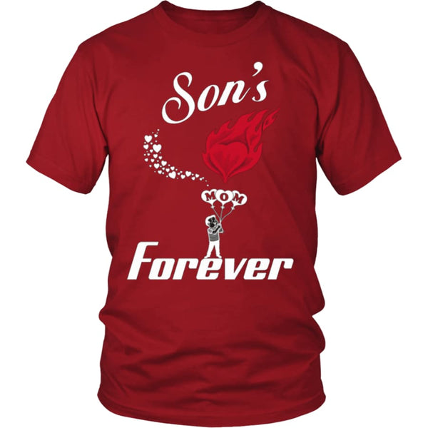 Sons Love For Mom Forever Unisex T-Shirt (13 colors) - District Shirt / Red / S