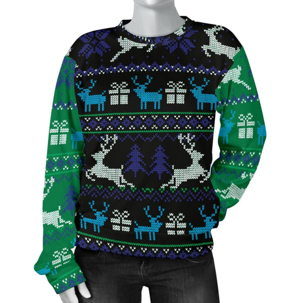 Ugly Christmas Green and Blue Sweater