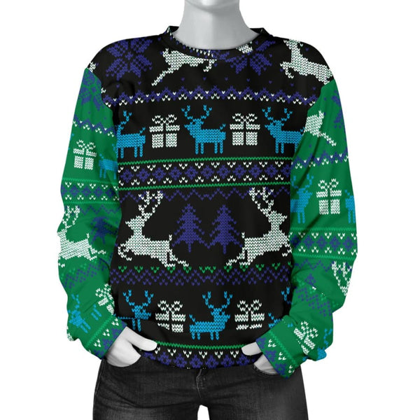 Ugly Christmas Green and Blue Sweater