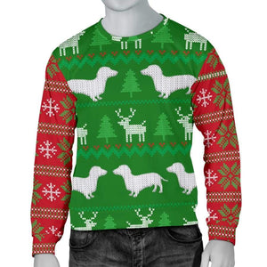Ugly Christmas Sweater Mens Womens With Dachshund Dogs|Christmas Sweatshirt