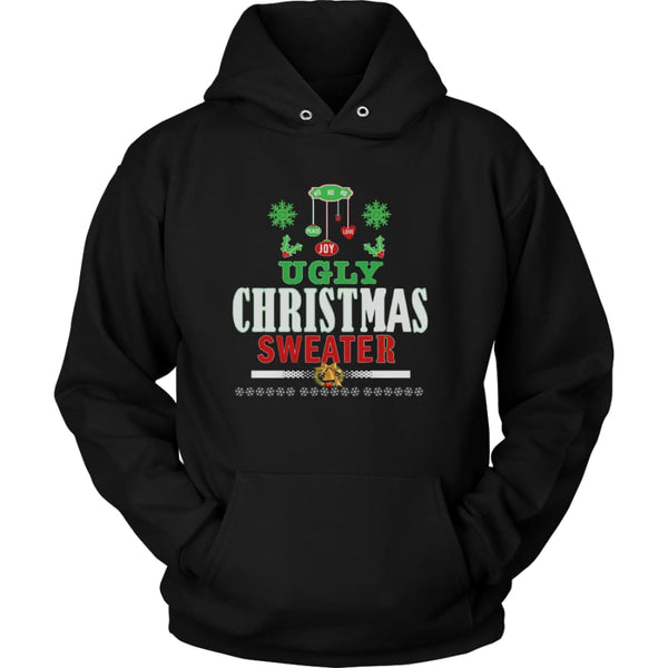 Ugly Christmas Sweater - Love Joy Peace Unisex Hoodie T-Shirt (12 colors) - Black / S