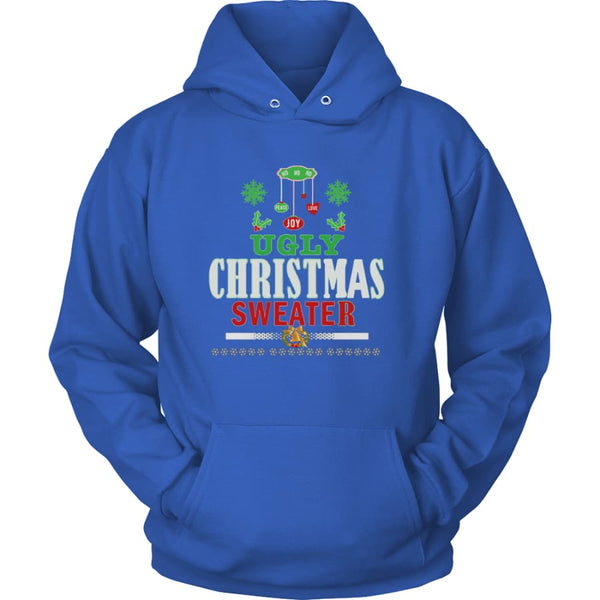 Ugly Christmas Sweater - Love Joy Peace Unisex Hoodie T-Shirt (12 colors) - Royal Blue / S