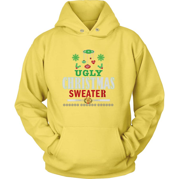 Ugly Christmas Sweater - Love Joy Peace Unisex Hoodie T-Shirt (12 colors) - Yellow / S