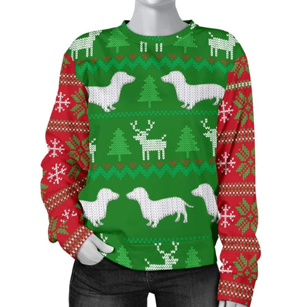Ugly Christmas Sweater Mens Womens With Dachshund Dogs|Christmas Sweatshirt 2021