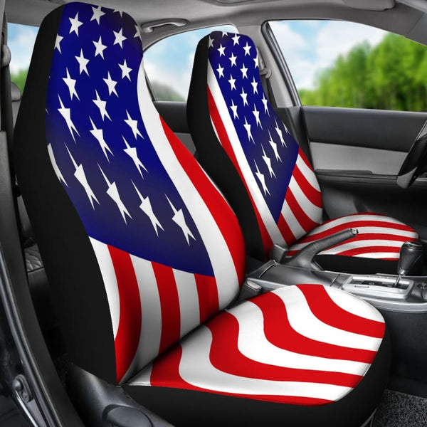 USA Flag Car Seat Covers Set - July 4th Gift