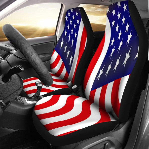 USA Flag Car Seat Covers Set - July 4th Gift