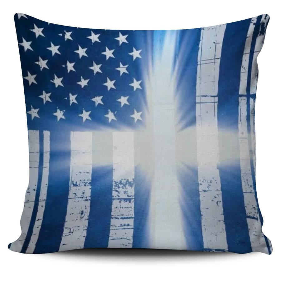USA Flag Cross Pillow Cover