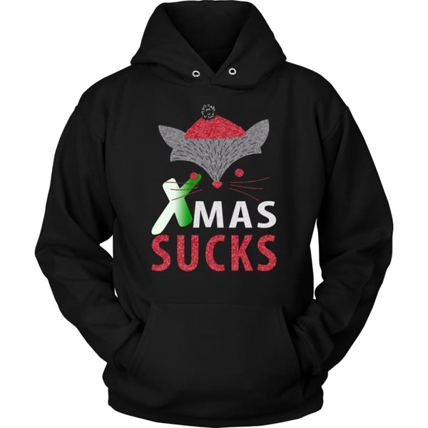 Xmas Sucks - Ugly Christmas Sweater Unisex Hoodie (12 Colors) - Black / S