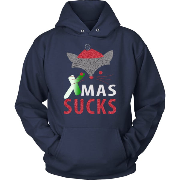 Xmas Sucks - Ugly Christmas Sweater Unisex Hoodie (12 Colors) - Navy / S