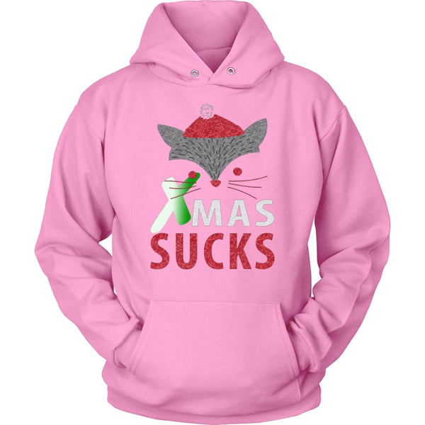 Xmas Sucks - Ugly Christmas Sweater Unisex Hoodie (12 Colors) - Pink / S