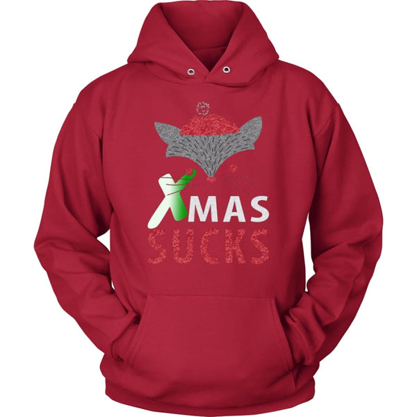 Xmas Sucks - Ugly Christmas Sweater Unisex Hoodie (12 Colors) - Red / S